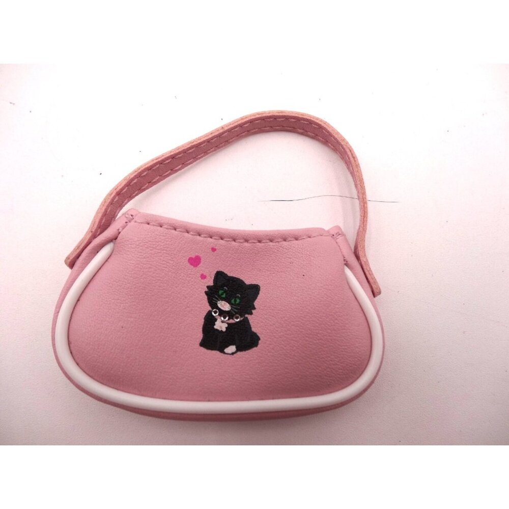 American Girl Licorice Purse Just Like You Pink Cat showing Rhinestone Collar